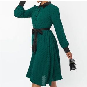 Unique vintage NWT XL black collar polka dot dress ModCloth